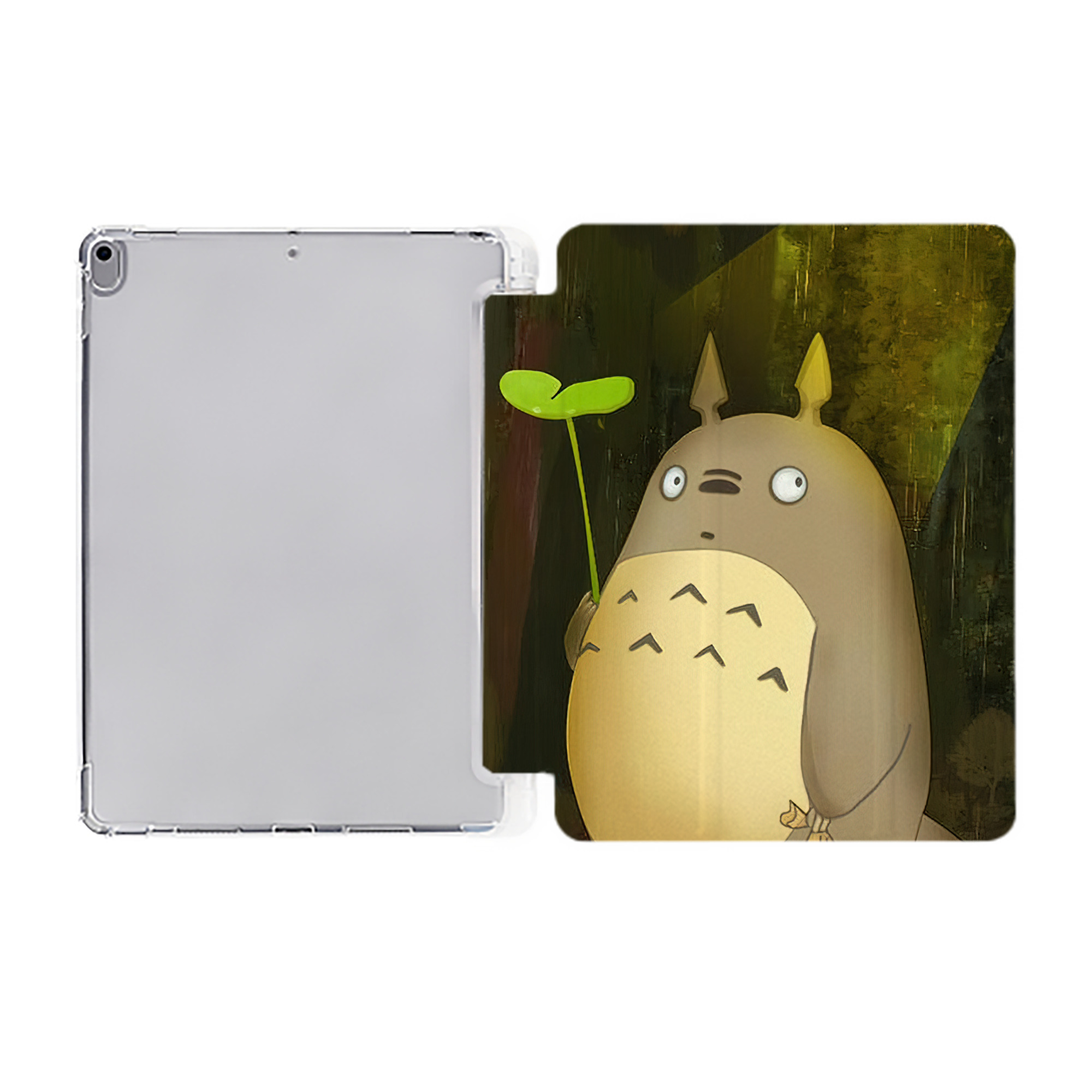 （画像用） となりのトトロ 草壁メイ 草壁サツキ My Neighbor Totoro Satsuki Kusakabe Mei Kusakabe IPad ケース ペン収納付き 三つ折りスタンド PUレザー×シリコン 対応機種9.5/10.5/10.9インチ